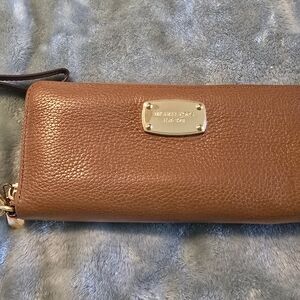 Michael Kors Brown Leather Wristlet